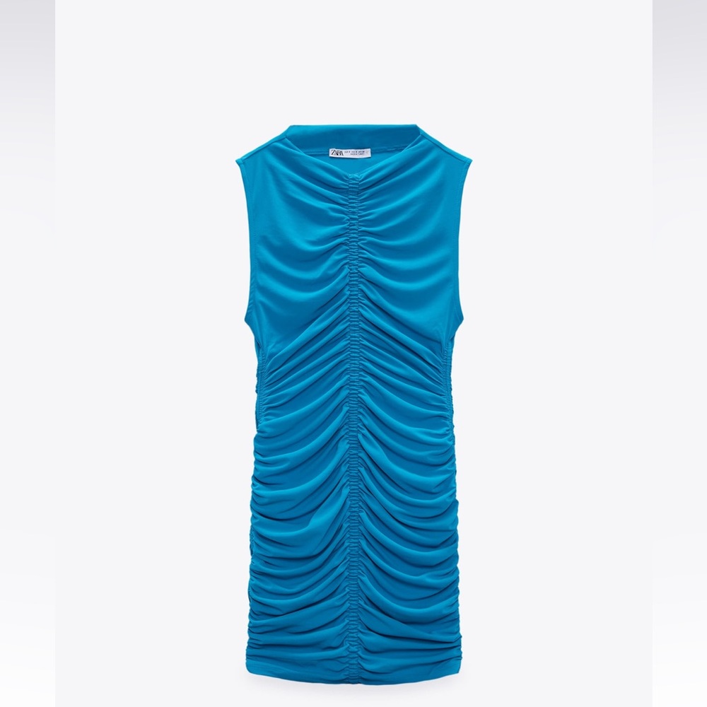 zara ruched mini dress